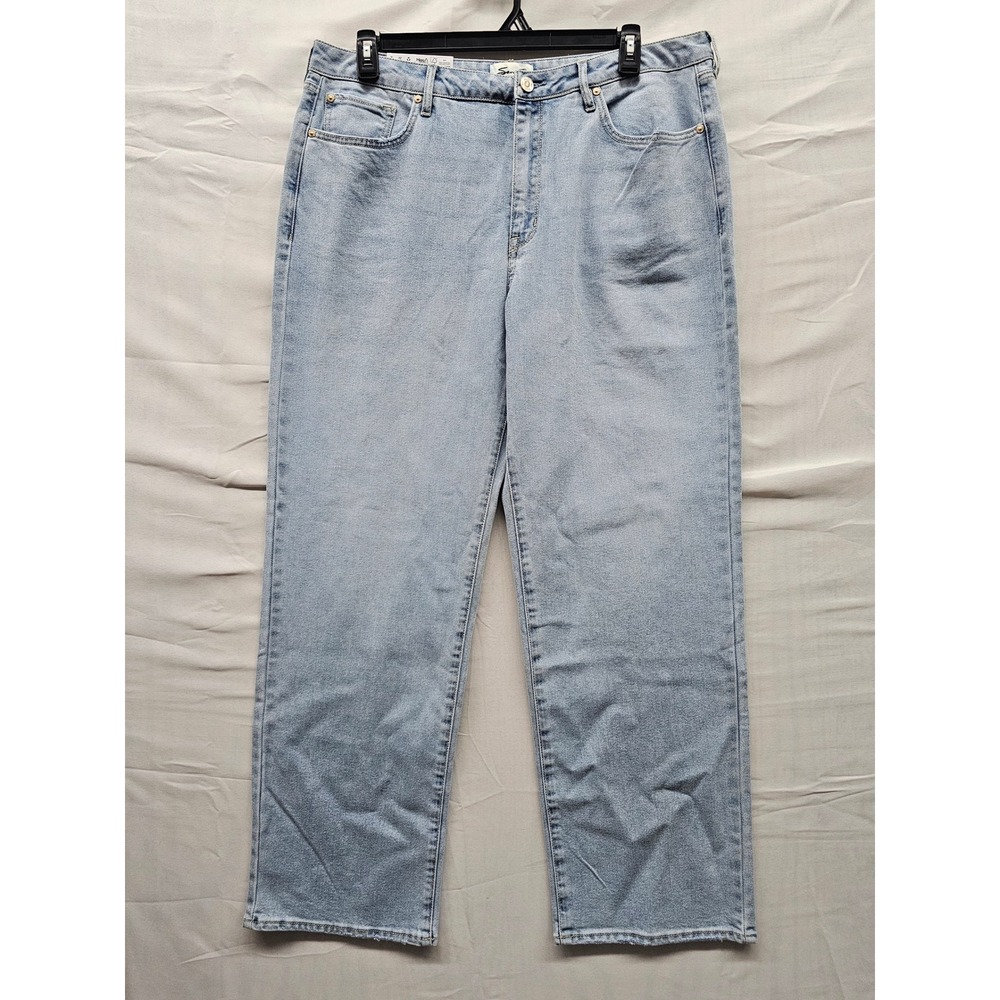 Seven7 Womens Loose Straight High Rise Jeans Blue Cotton‎ Blend Casual Size 16